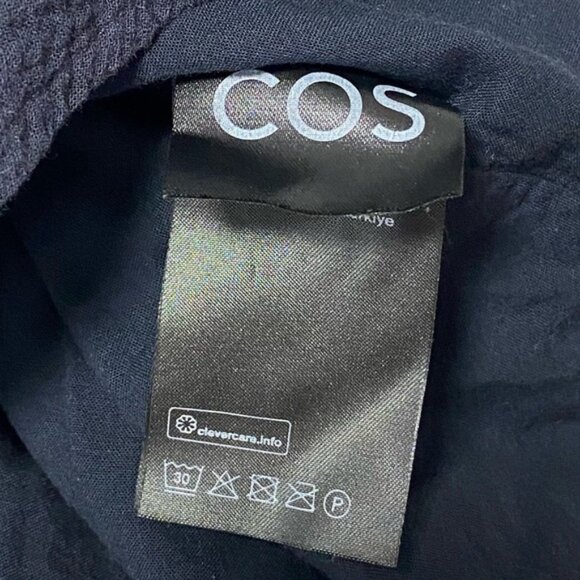 COS Flutter Sleeve Stretch Cotton Sleeveless Blouse – Dark Blue – Size US 6 - Picture 11 of 11